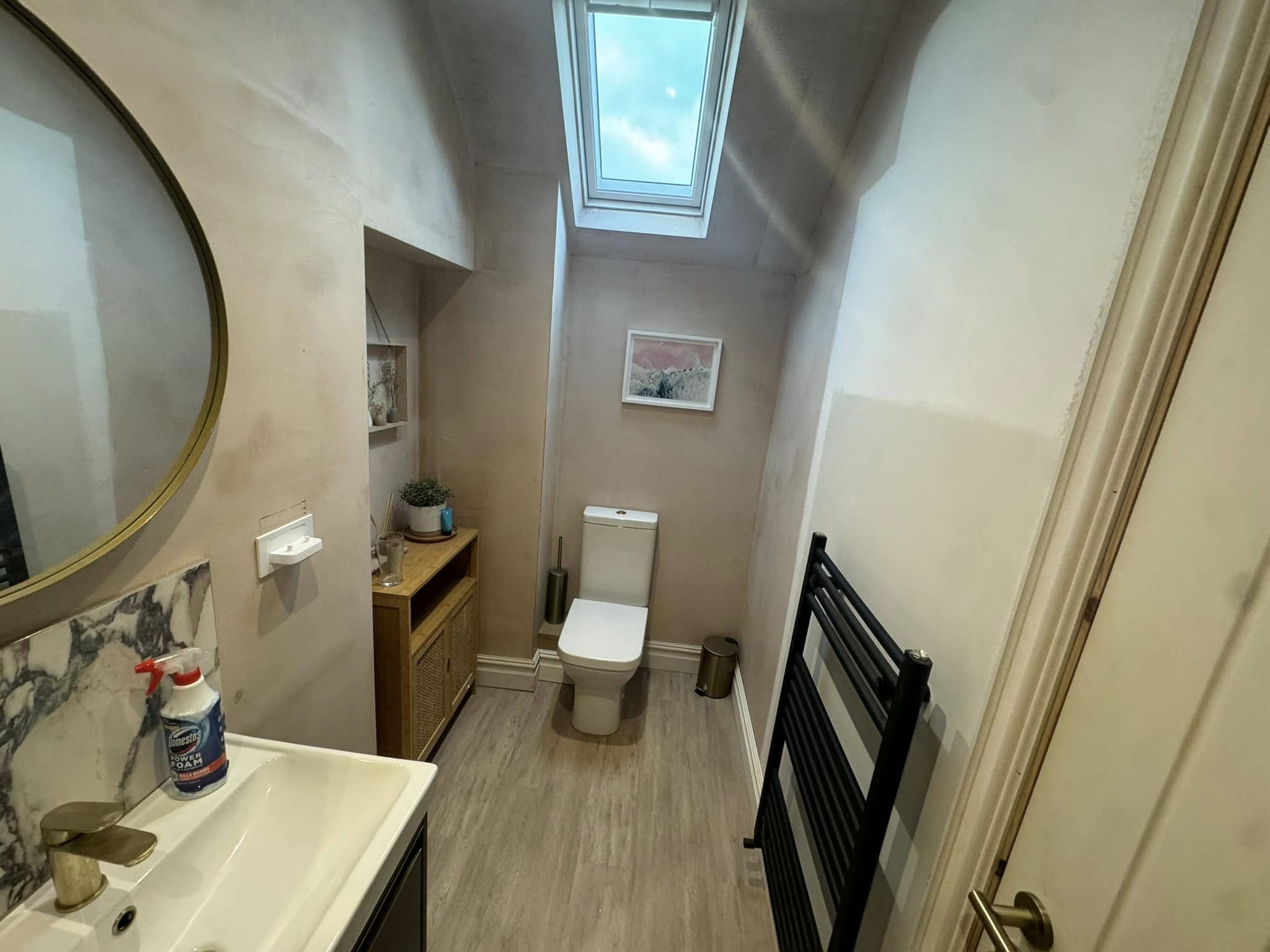 Small bathroom extension in Lincoln showing newly built compact extension and structural construction work