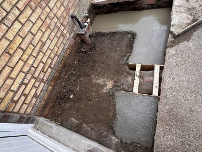 Large area groundwork in Lincoln showing excavation and site preparation by Tudor Roofing and Building