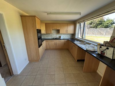 Ceramic tiling in kitchen in Lincolnshire showing newly installed floor tiles during renovation
